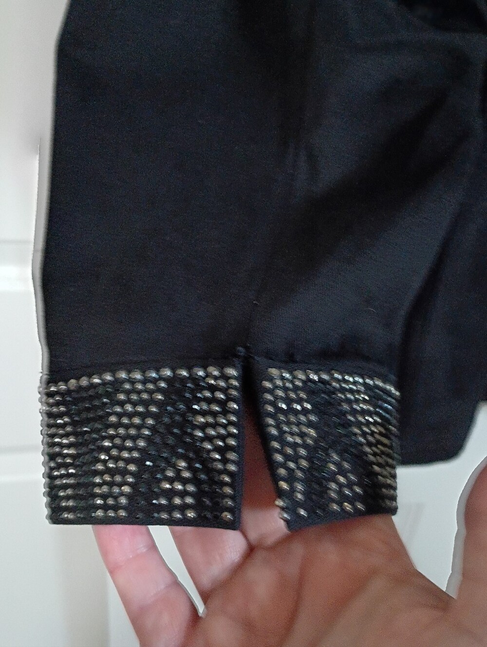 Quacker Factory Rhinestone Embellished Black Button-Front Jacket - Picture 7 of 9